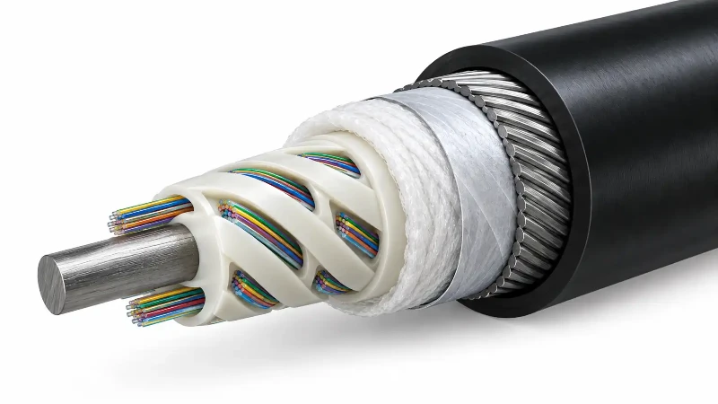 Slotted core fiber optic cable internal structure Slotted core fiber optic cable internal structure